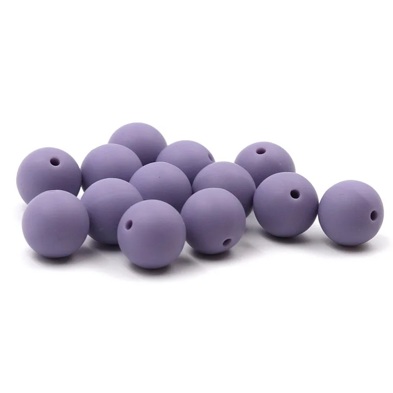 JOJOCHEW 100pcs 9mm-19mm Dark Lilac Hot New Silicone Baby Teething Beads BPA Free Round Cuentas de silicona Jewelry Making | Мать и