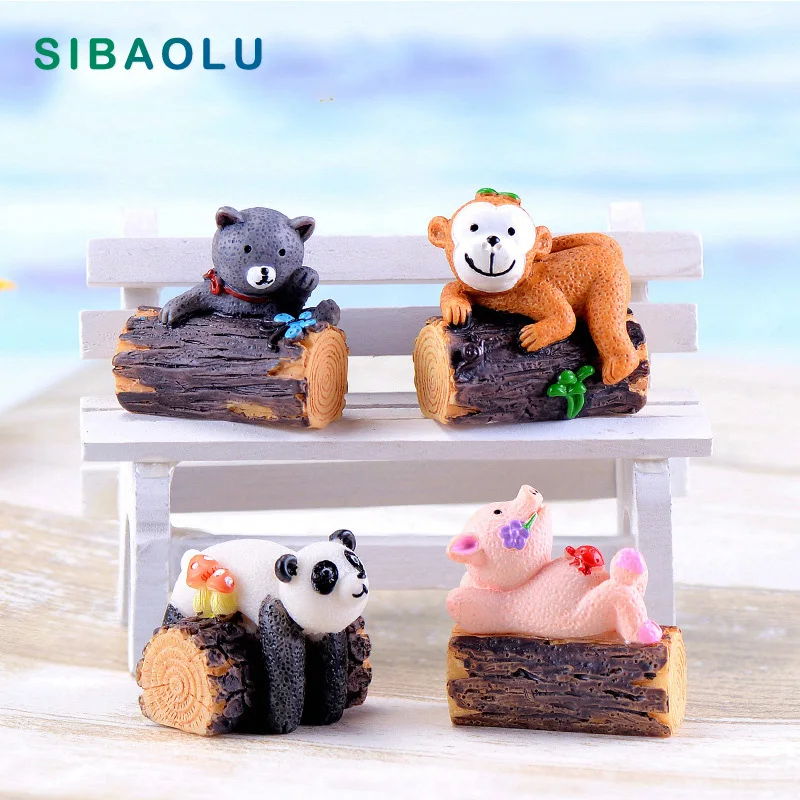 Tree Stump Monkey Pig Panda Cat Miniature Figurine Cartoon Animals Home Decor Decoration Cake mini fairy garden ornament toy
Tree Stump Monkey Pig Panda Cat Miniature Figurine Cartoon Animals Home Decor Decoration Cake mini fairy garden ornament toy