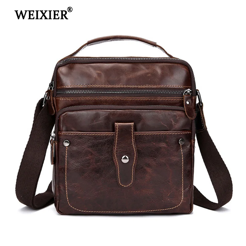 WEIXIER Genuine Leather Business Men's Genuine Leather Messenger Bag Crossbody Bag Men Slim Male Shoulder Bag Business Travel
WEIXIER Genuine Leather Business Men's Genuine Leather Messenger Bag Crossbody Bag Men Slim Male Shoulder Bag Business Travel