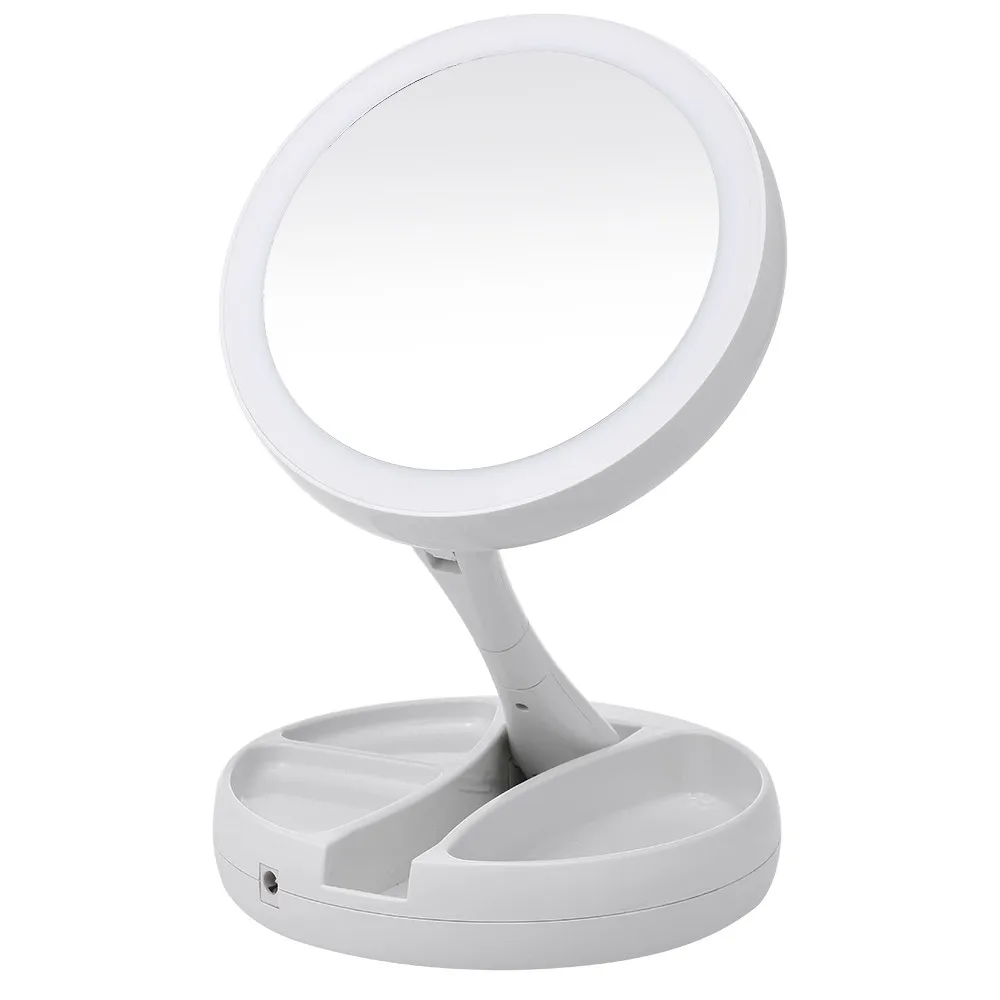 W6520 LED Lighted Makeup Mirror Adjustable Stand Desk Tri-fold 10X Magnifying Mirror with Storage Box Organizer
W6520 LED Lighted Makeup Mirror Adjustable Stand Desk Tri-fold 10X Magnifying Mirror with Storage Box Organizer