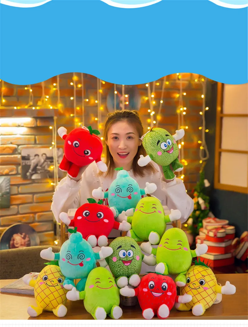 cantaloupe pear pineapple strawberry apple lime lemon plush toy2
