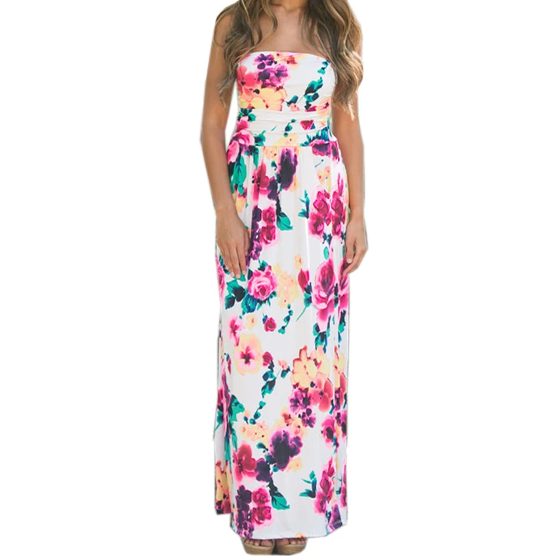 Boho Style Long Dress Women Strapless Off Shoulder Beach Summer Dresses Vintage Floral Print Maxi Dress Red Vestidos De Festa
Boho Style Long Dress Women Strapless Off Shoulder Beach Summer Dresses Vintage Floral Print Maxi Dress Red Vestidos De Festa