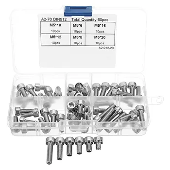 Suleve 60Pcs M5 Stainless Steel 6-20mm Hex Socket Cap Head Screw Allen Bolt Assortment Kit
Suleve 60Pcs M5 Stainless Steel 6-20mm Hex Socket Cap Head Screw Allen Bolt Assortment Kit