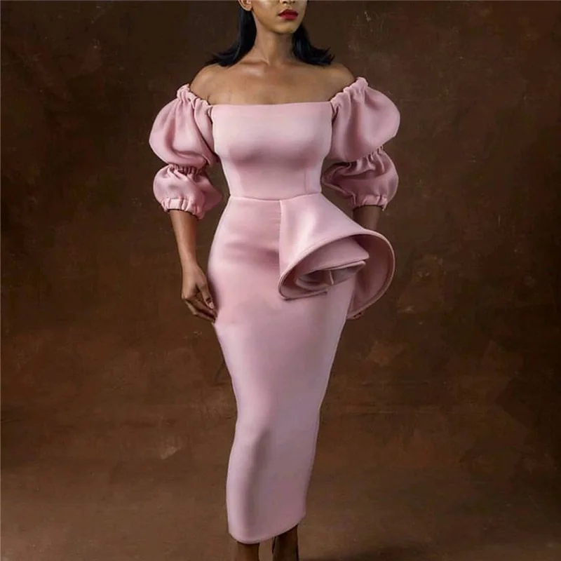Pink Off Shoulder Lantern Sleeves Dress for Women Midi Elegant Sheath Celebrate Dinner Party Evening Bodycon Dress Plus Size XXL
Pink Off Shoulder Lantern Sleeves Dress for Women Midi Elegant Sheath Celebrate Dinner Party Evening Bodycon Dress Plus Size XXL