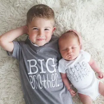 Baby Boy Grey Short Sleeve Shirt Letter print Tops Big Brother tees Children T-Shirt Summer Shirts for Kids 2-6 years
Baby Boy Grey Short Sleeve Shirt Letter print Tops Big Brother tees Children T-Shirt Summer Shirts for Kids 2-6 years