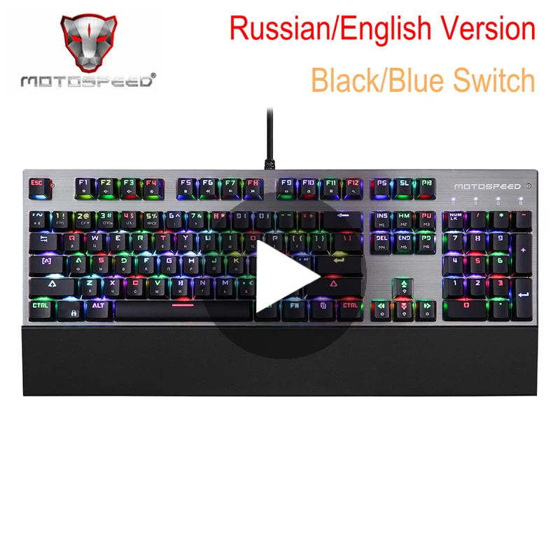 Motospeed CK108 игровая механическая клавиатура с подсветкой Игры Геймер RGB русский для