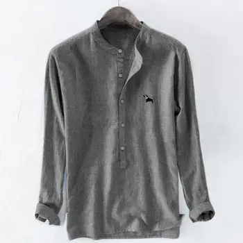 Men Clothes 2019 Summer Mens Baggy Stripe Embroidery Cotton Linen Long Sleeve Stand Collar Button Casual Shirt Camisas Masculina
Men Clothes 2019 Summer Mens Baggy Stripe Embroidery Cotton Linen Long Sleeve Stand Collar Button Casual Shirt Camisas Masculina