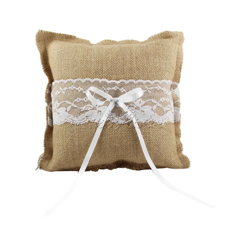 2015 New Burlap Hessian Lace Ring Pillow for Bridal Wedding Decoration Product Supplies Fashion Ring Pillow 20*20cm
2015 New Burlap Hessian Lace Ring Pillow for Bridal Wedding Decoration Product Supplies Fashion Ring Pillow 20*20cm