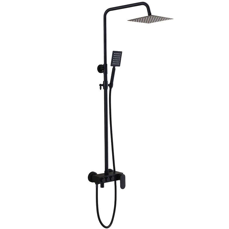 European style black shower faucet pressurized bathroom all copper Hotel wall mounted shower faucets set cold and hot mixer
European style black shower faucet pressurized bathroom all copper Hotel wall mounted shower faucets set cold and hot mixer