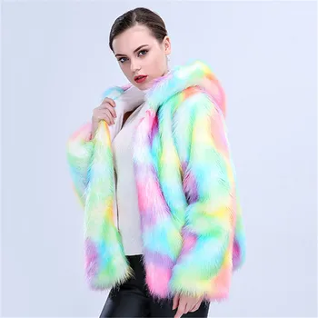 Faux Fur Coat Women Colorful Long Sleeve Hooded Winter Jacket 2019 New Fashion Casual Loose Thick Warmth Clothing Feminina LR258
Faux Fur Coat Women Colorful Long Sleeve Hooded Winter Jacket 2019 New Fashion Casual Loose Thick Warmth Clothing Feminina LR258