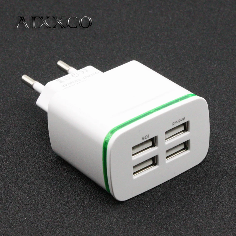 AIXXCO LED Light EU Plug 4 Ports Mobile Phone Adapter 4A Wall USB Charger For iPhone 6 7 iPad Samsung Charging Device
AIXXCO LED Light EU Plug 4 Ports Mobile Phone Adapter 4A Wall USB Charger For iPhone 6 7 iPad Samsung Charging Device