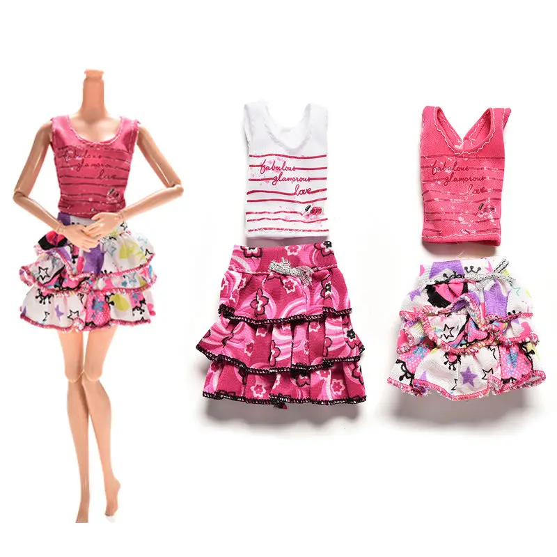 2 Pcs/set Cartoon Letter Strip Printing Short sleeve T-shirt Skirt for Doll Clothes Suits
2 Pcs/set Cartoon Letter Strip Printing Short sleeve T-shirt Skirt for Doll Clothes Suits