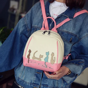 100pcs/lot Women PU Leather Backpack Lovely Girl Cat Print Fashion Small Backpack for Student Teenager School Bag 
100pcs/lot Women PU Leather Backpack Lovely Girl Cat Print Fashion Small Backpack for Student Teenager School Bag