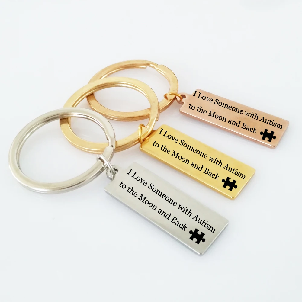 New Inspiring Keychains Letter I Love Someone with Autism to the moon and back Key Ring for Car Bag Key Chains Jewelry
New Inspiring Keychains Letter I Love Someone with Autism to the moon and back Key Ring for Car Bag Key Chains Jewelry