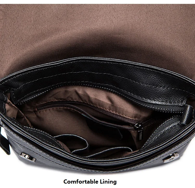 MJ Genuine Leather Male Bags High Capacity Real Leather Men's Messenger Bag Solid Crossbody Shoulder Handbag for Men Vertical (19)