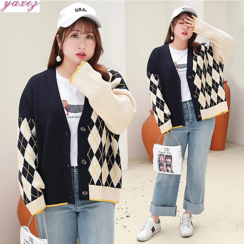 Pattern Will Code Sweater Cardigan Spring Korean Leisure Time Fund Lattice Will Code Sweater Loose Coat Generation Hair K633
Pattern Will Code Sweater Cardigan Spring Korean Leisure Time Fund Lattice Will Code Sweater Loose Coat Generation Hair K633