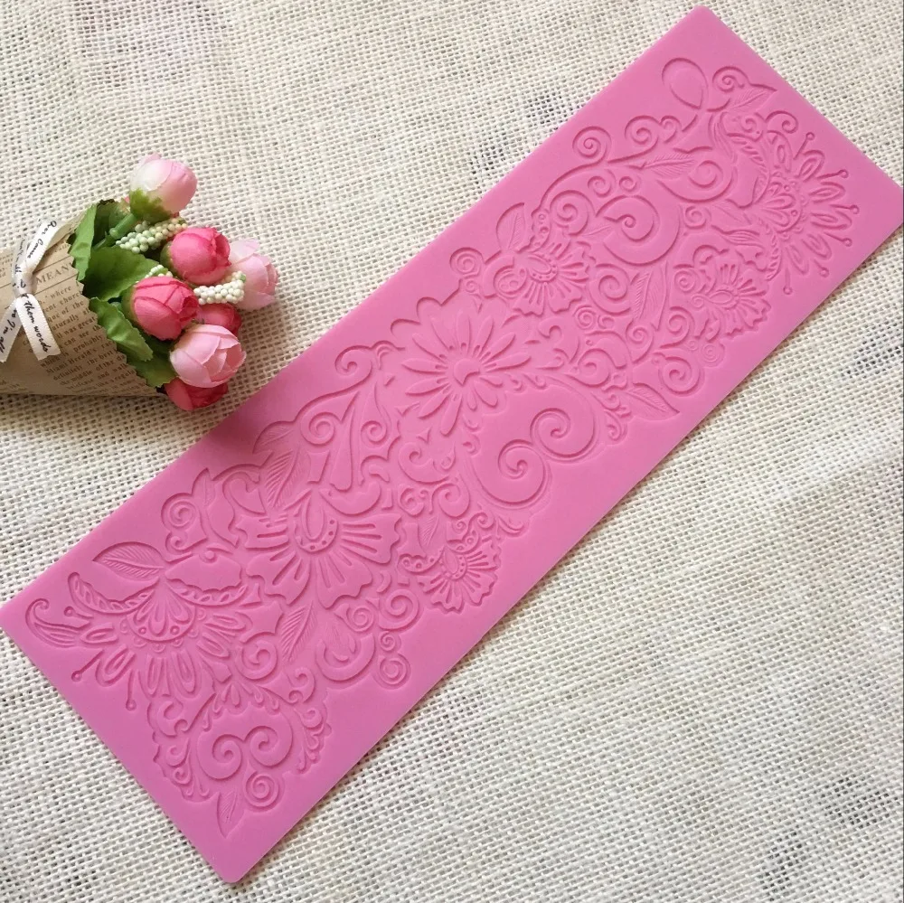 Lace silicone mold Lace fondant cake decorating tool Mousse trimming tools Chocolate embossing mold Lace silicone mold Lace fondant cake decorating tool Mousse trimming tools Chocolate embossing mold