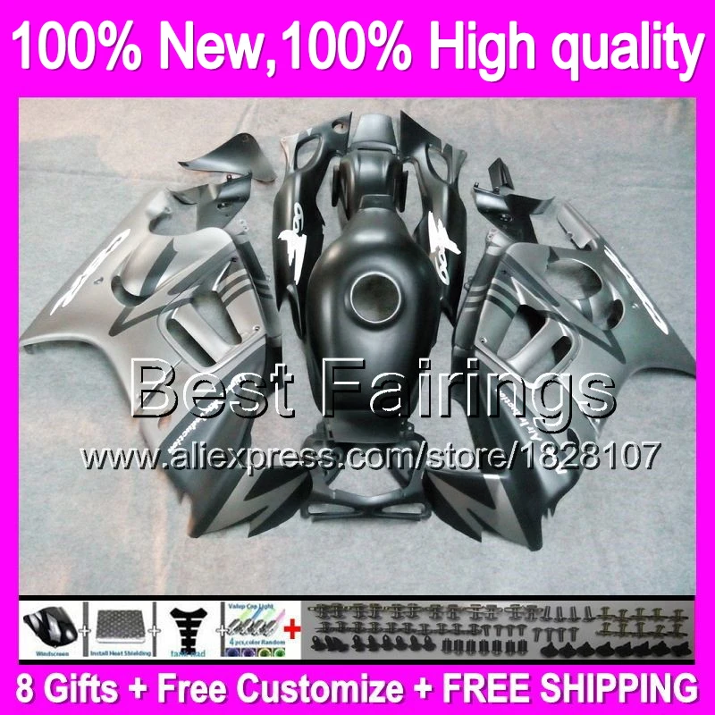 Fairing Matte black For HONDA CBR600F3 97-98 CBR600RR 20B4 CBR 600F3 CBR600 F3 Flat silver CBR 600 F3 97 98 1997 1998 +decal
Fairing Matte black For HONDA CBR600F3 97-98 CBR600RR 20B4 CBR 600F3 CBR600 F3 Flat silver CBR 600 F3 97 98 1997 1998 +decal