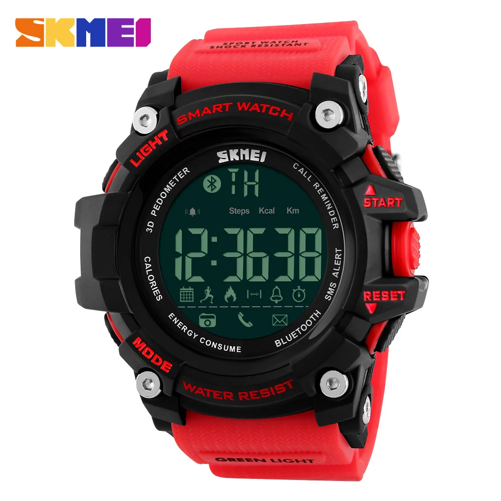 

SKMEI Bluetooth Smart Digital Watch Men Sports Watches Pedometer Calories Chronograph Fashion 50M Waterproof Wristwatches 1227