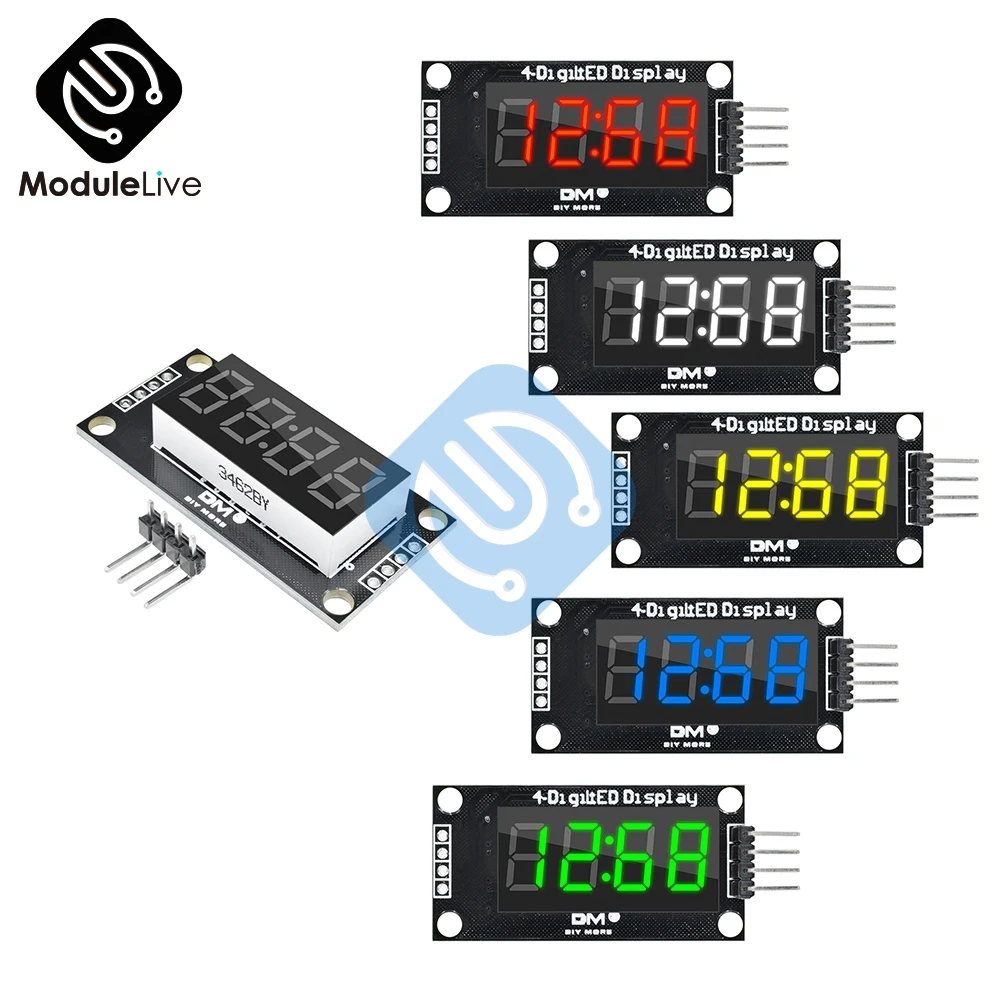 

TM1637 4-Digit LED 0.36" 0.36 Iinch 7 Segments Display Tube Clock Module LED Board For Arduino Red Green Blue Yellow White