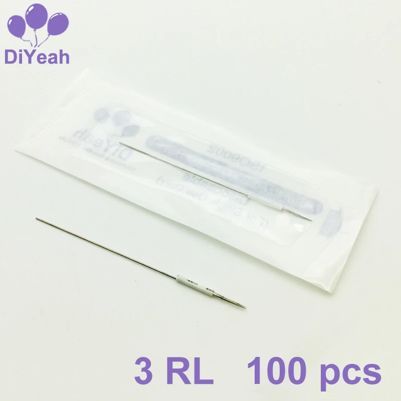 100pcs 3RL Traditional Permanent Makeup Needles Sterilized Tattoo Blades Round Pins for Machine Lip Line Bleached Lips 0.35x50mm
100pcs 3RL Traditional Permanent Makeup Needles Sterilized Tattoo Blades Round Pins for Machine Lip Line Bleached Lips 0.35x50mm