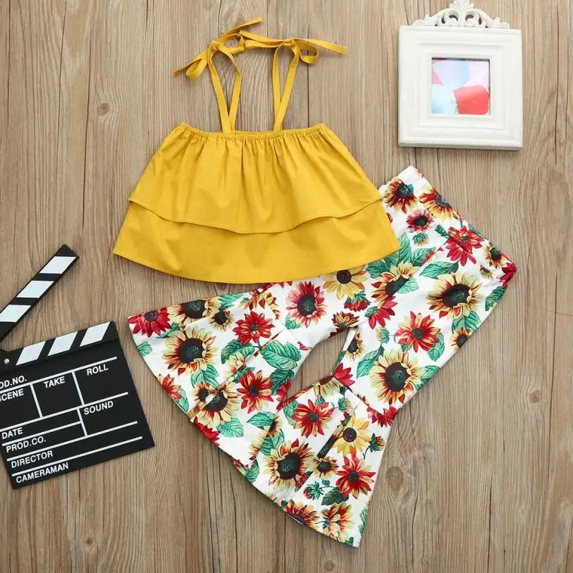 MUQGEW Bohemia Style Children Girls Strap Tops with Floral Trumpet Mermaid Pants Outfits for kids toddlers Clothes Set #XTN
MUQGEW Bohemia Style Children Girls Strap Tops with Floral Trumpet Mermaid Pants Outfits for kids toddlers Clothes Set #XTN