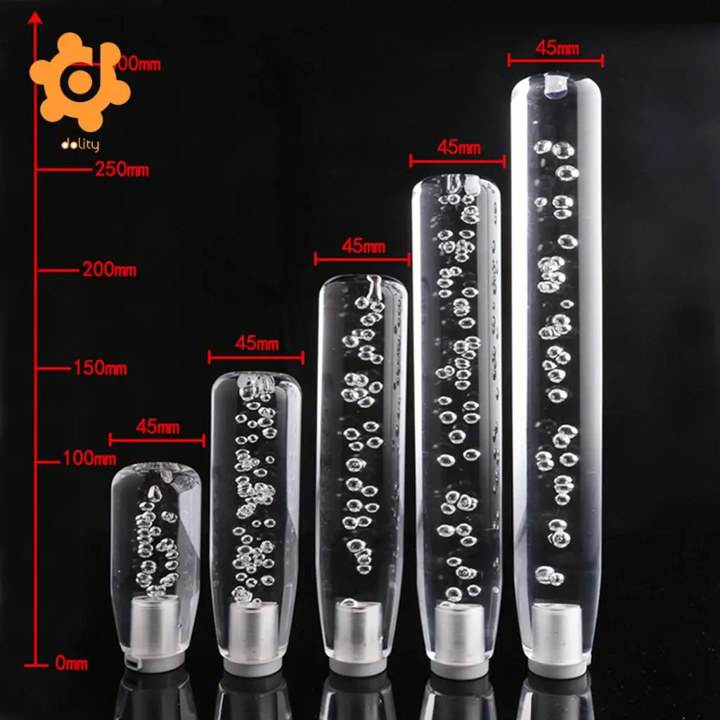 Blue LED Car Manual Gear Shift Lever Knob Head Shifter Crystal Bubble 15cm