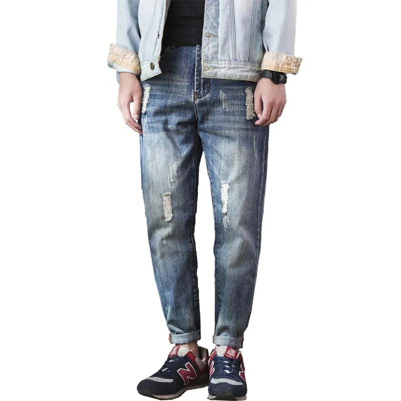 Fashion Ripped Skinny Jeans Men Casual Streetwear Stretch Jeans Denim Pants Hip Hop Harem Trousers Famous Vintage Mens Clothing
Fashion Ripped Skinny Jeans Men Casual Streetwear Stretch Jeans Denim Pants Hip Hop Harem Trousers Famous Vintage Mens Clothing
