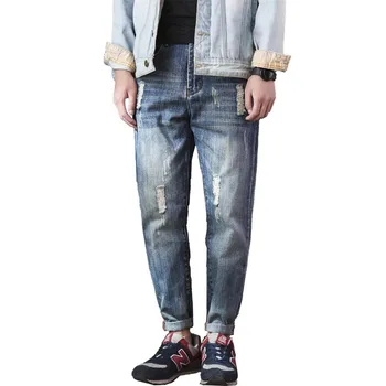 Fashion Ripped Skinny Jeans Men Casual Streetwear Stretch Jeans Denim Pants Hip Hop Harem Trousers Famous Vintage Mens Clothing
Fashion Ripped Skinny Jeans Men Casual Streetwear Stretch Jeans Denim Pants Hip Hop Harem Trousers Famous Vintage Mens Clothing