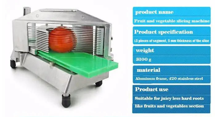 Stainless Steel Manual Slicer Tomato Fruits and Vegetable Chopper Cutting Machine TS-316
Stainless Steel Manual Slicer Tomato Fruits and Vegetable Chopper Cutting Machine TS-316