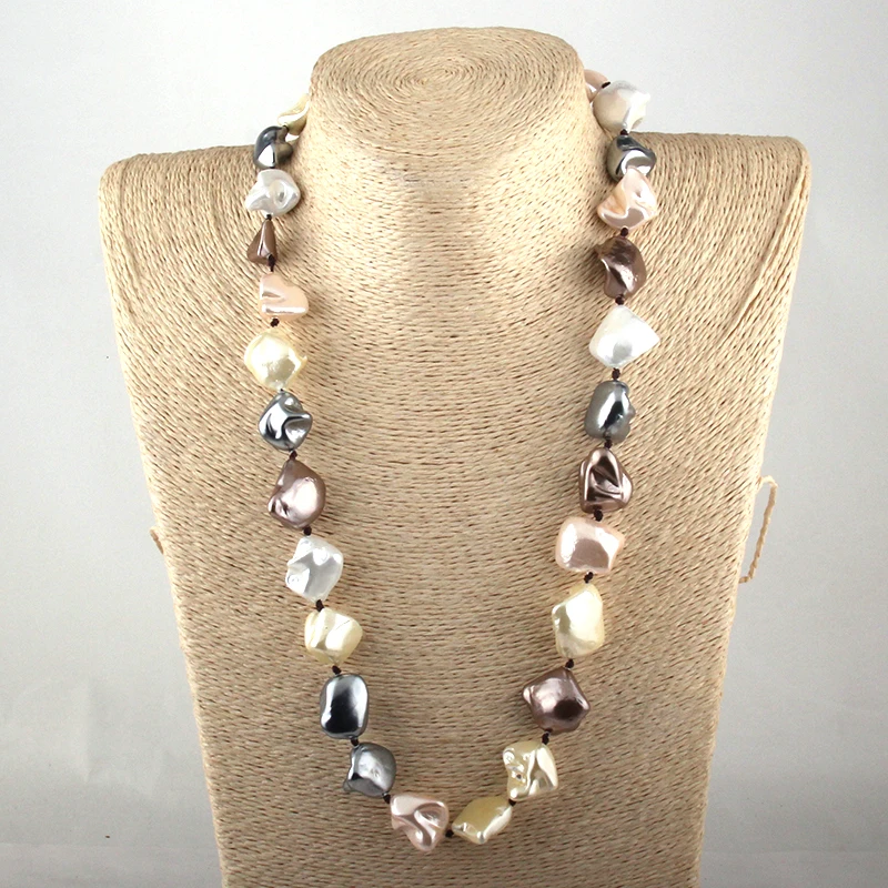 Fashion Bohemian Jewelry Irregular Big Pearl Shell Necklaces For Women Ethnic Necklace M 
Fashion Bohemian Jewelry Irregular Big Pearl Shell Necklaces For Women Ethnic Necklace M