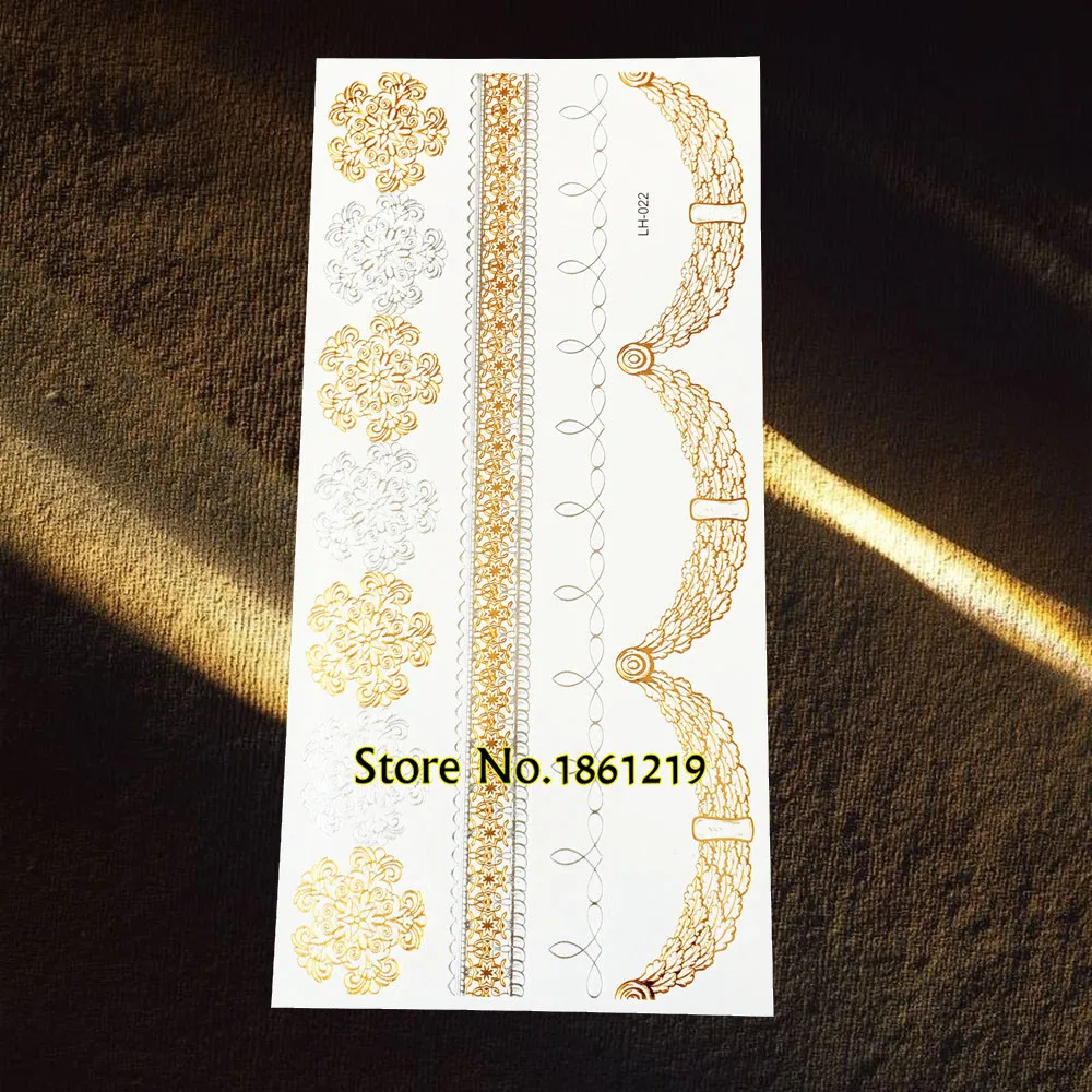 1PC Fantasy Flash Metallic Tattoo Stickers GGLH-016 Gold Silver Henna Snowflake Fake Jewelry Waterproof Temporary Tattoo Decals
1PC Fantasy Flash Metallic Tattoo Stickers GGLH-016 Gold Silver Henna Snowflake Fake Jewelry Waterproof Temporary Tattoo Decals