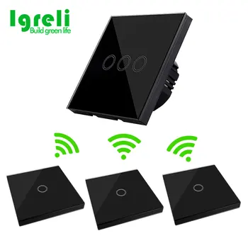 Smart Panel 3 Gang Touch Switch Pattern EU 2-Way Remote Control Touch Switch For Wall Lights AC 170 V ~ 250 V
Smart Panel 3 Gang Touch Switch Pattern EU 2-Way Remote Control Touch Switch For Wall Lights AC 170 V ~ 250 V