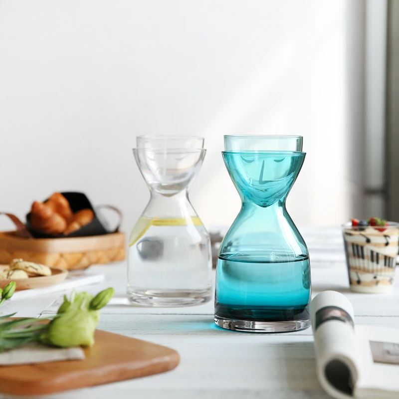 Creative Glass Water Bottle Set With Cup Heat-Resistant Juice Beverage Flower Tea Jugs Home Office Coffee Bar Drinkware Supplier | Дом и сад