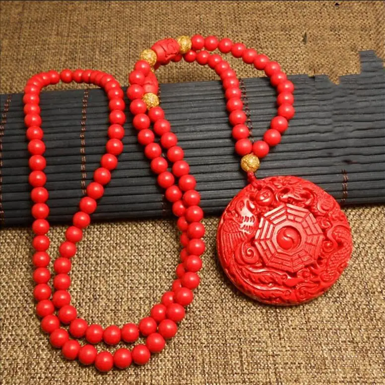 Taiwan Primary colors cinnabar Longfeng gossip Tai chi bagua transshipment necklace Amulet Pendants necklace Fashion Jewelry
Taiwan Primary colors cinnabar Longfeng gossip Tai chi bagua transshipment necklace Amulet Pendants necklace Fashion Jewelry