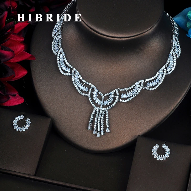 HIBRIDE Luxury Design Full AAA Cubic Zirconia Women Dubai Jewelry Sets Wedding Bride Dress Accessories Wholesale Price N-367
HIBRIDE Luxury Design Full AAA Cubic Zirconia Women Dubai Jewelry Sets Wedding Bride Dress Accessories Wholesale Price N-367