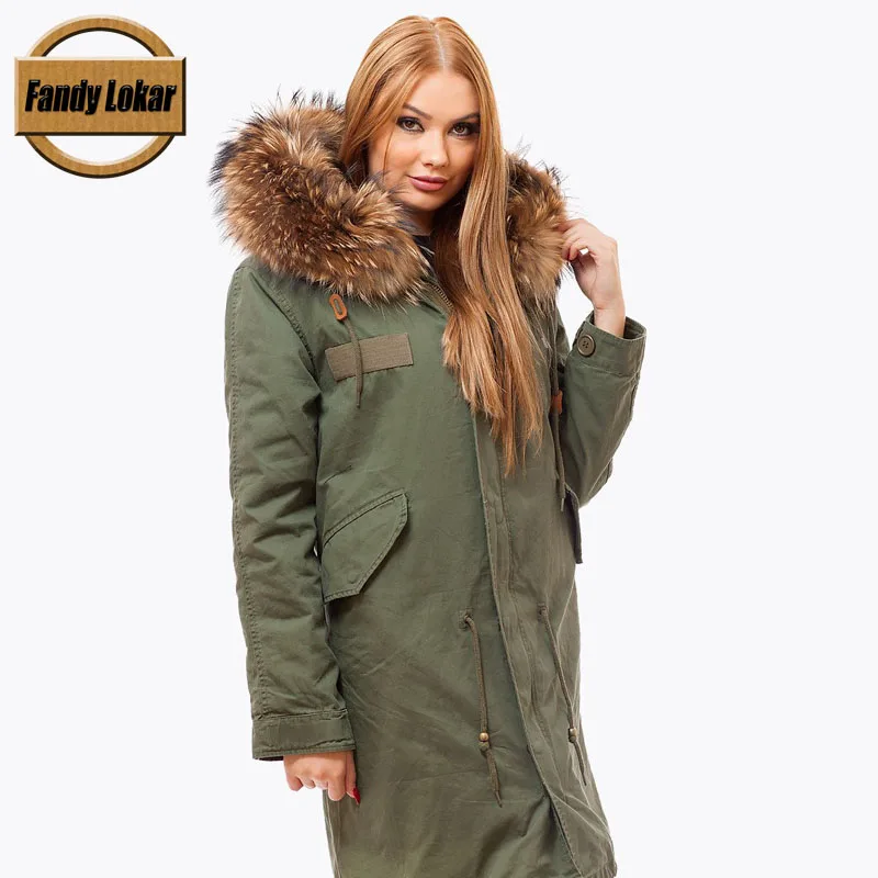 Fandy Lokar Real Fur Parka Women Winter Camouflage Jacket Nature Raccoon Fur Hood Coats Faux Fur Lining Jacket Female Fur Coat
Fandy Lokar Real Fur Parka Women Winter Camouflage Jacket Nature Raccoon Fur Hood Coats Faux Fur Lining Jacket Female Fur Coat