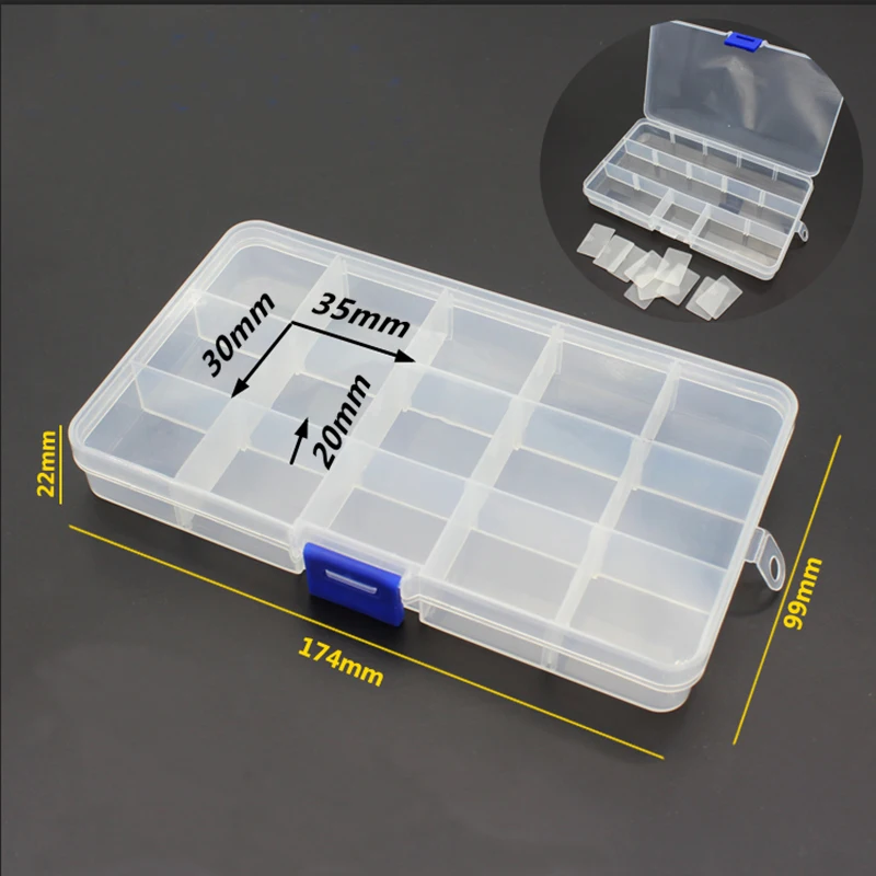 Adjustable 15 Grids Compartment Plastic Storage Box Jewelry Earring Bead Screw Holder Case Display Organizer Container
Adjustable 15 Grids Compartment Plastic Storage Box Jewelry Earring Bead Screw Holder Case Display Organizer Container