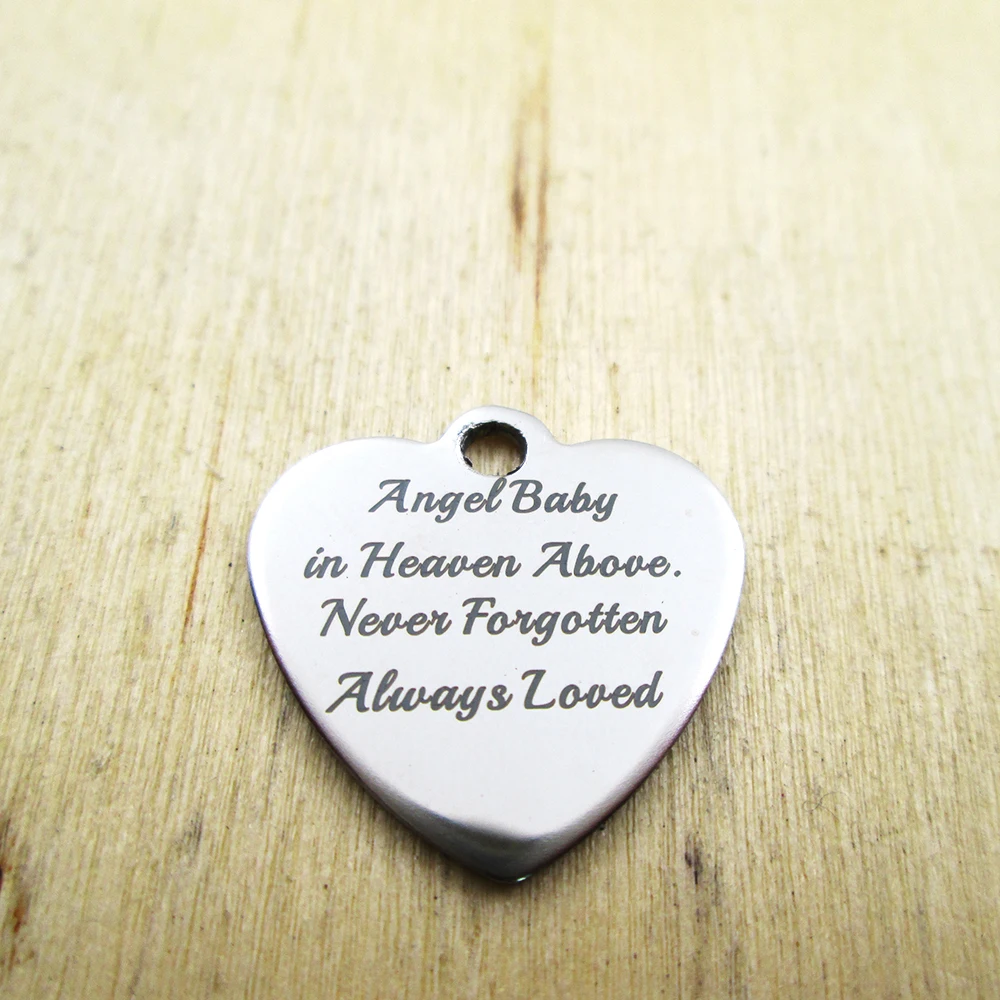 20pcs/lot--angel baby in heaven above never forgotten stainless steel charms - Laser Engraved - Customized - DIY Charms Pendants
20pcs/lot--angel baby in heaven above never forgotten stainless steel charms - Laser Engraved - Customized - DIY Charms Pendants