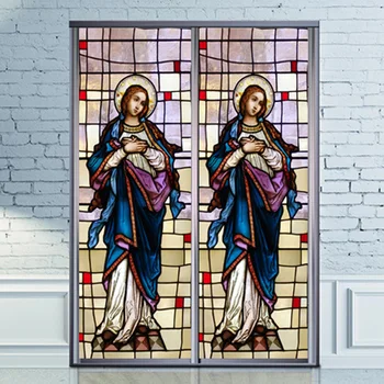 Decorative self adhesive/static cling frosted stained continental window film can do custom size Madonna Mary picture
Decorative self adhesive/static cling frosted stained continental window film can do custom size Madonna Mary picture