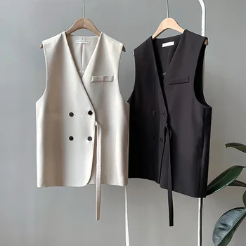 Spring Autumn Women Fashion Elegant Office lady Pocket Coat Sleeveless Vests Jacket Womens Outwear Casual Colete Feminino A264
Spring Autumn Women Fashion Elegant Office lady Pocket Coat Sleeveless Vests Jacket Womens Outwear Casual Colete Feminino A264