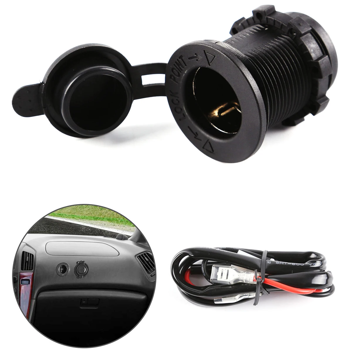 SOONHUA Car Cigarette Lighter Socket Waterproof Socket Motorcycle Auto Boat Tractor Power Outlet Sockets Receptacle
SOONHUA Car Cigarette Lighter Socket Waterproof Socket Motorcycle Auto Boat Tractor Power Outlet Sockets Receptacle