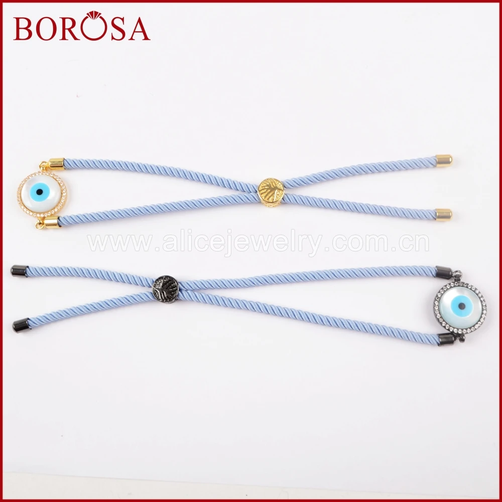 BOROSA CZ Micro Pave Round Resin Evil Eye Druzy Connector Bracelet,Wholesale 10'' Adjustable Rope Bracelet for Women WX588
BOROSA CZ Micro Pave Round Resin Evil Eye Druzy Connector Bracelet,Wholesale 10'' Adjustable Rope Bracelet for Women WX588