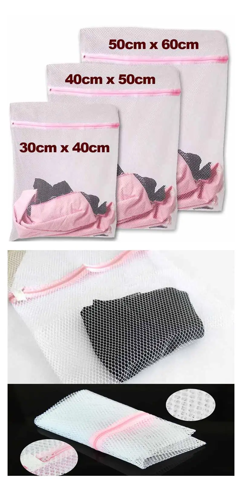 1PCS Clothes Washing Machine Laundry Bra Aid Lingerie Mesh Net Wash Bag Pouch Basket Femme 3 Sizes 2019 New Coming