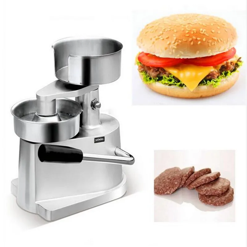 

Manual Hamburger Machine Stainless Steel Press Burger Patty Maker Diameter 100mm/130mm Meat Pie Froming Machine Commercial/Home