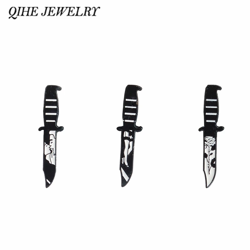 QIHE JEWELRY Lover Leg Rose Knife Blade Black Dark Enamel pins Punk Pin Badges Brooches Men Women Unisex Jewelry
QIHE JEWELRY Lover Leg Rose Knife Blade Black Dark Enamel pins Punk Pin Badges Brooches Men Women Unisex Jewelry