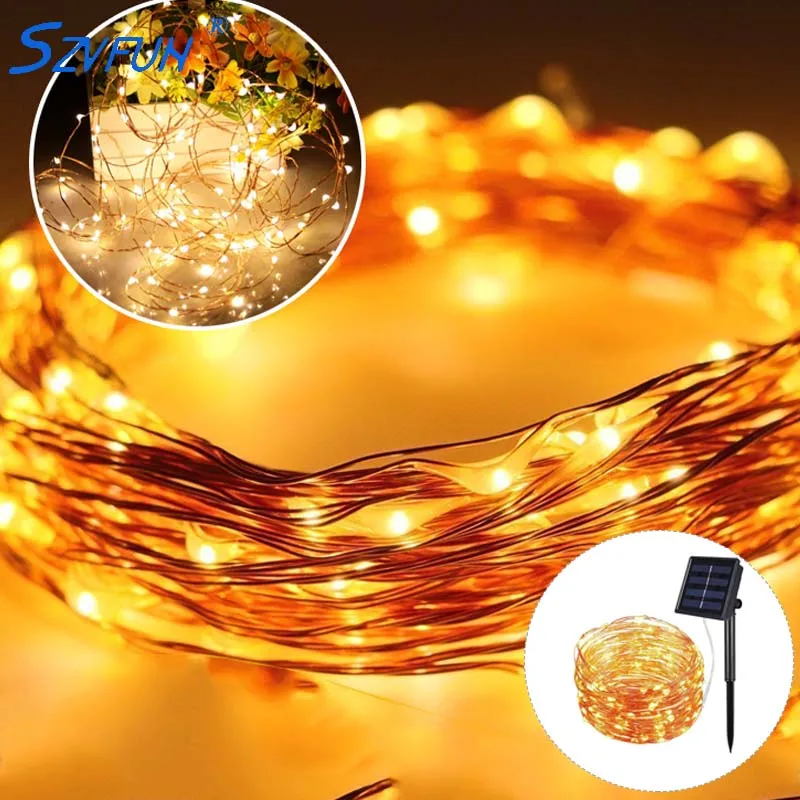 Copper Wire LED String Lights 5m 15m 20m Luz Solar Light Garden RGB White Outdoor Solar Lights Waterproof for Jardin Decoration
Copper Wire LED String Lights 5m 15m 20m Luz Solar Light Garden RGB White Outdoor Solar Lights Waterproof for Jardin Decoration