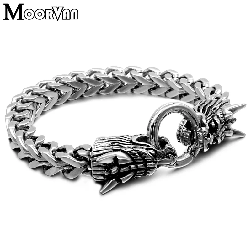 Moorvan панк китайский стиль дракон классный браслет для мужчин двойной
