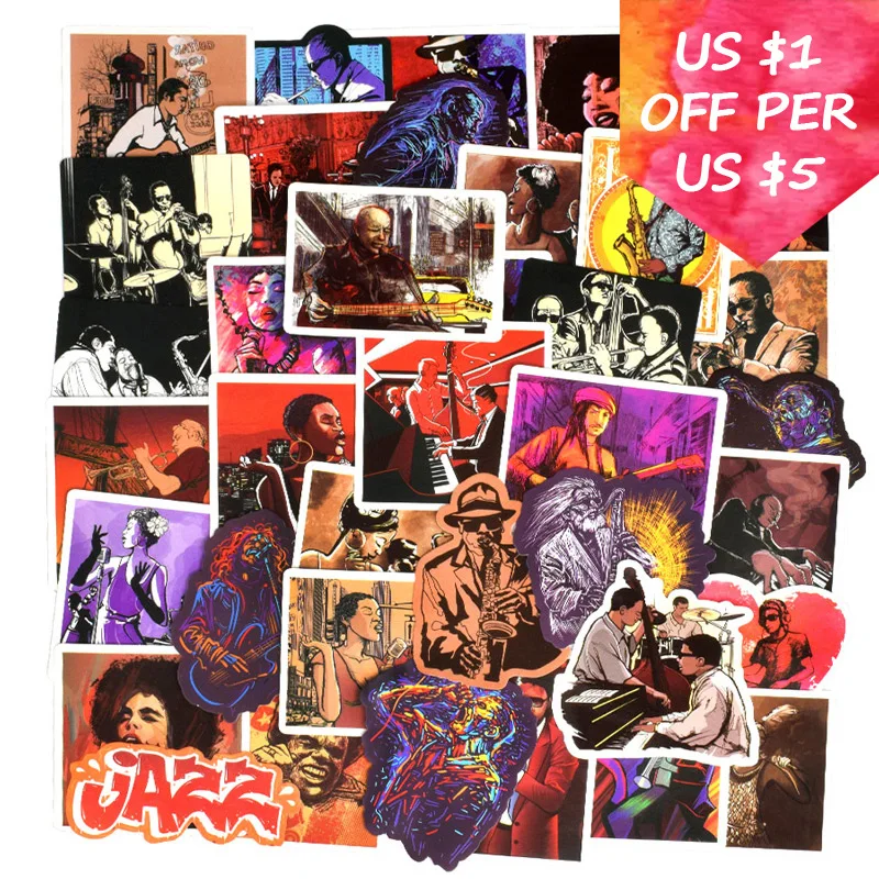 50Pcs Jazz Stickers For Suitcase Skateboard Laptop Cellphone Motorcycle Bicycle Car Accessories Music Mixed DIY Sticker Bomb
50Pcs Jazz Stickers For Suitcase Skateboard Laptop Cellphone Motorcycle Bicycle Car Accessories Music Mixed DIY Sticker Bomb