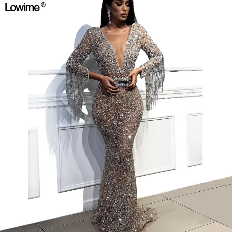 Illusion Sexy V-Neck Long Sleeves Formal Prom Dress 2019 Muslim Saudi Arabia Evening Dresses With Beautiful Tassel Sash
Illusion Sexy V-Neck Long Sleeves Formal Prom Dress 2019 Muslim Saudi Arabia Evening Dresses With Beautiful Tassel Sash